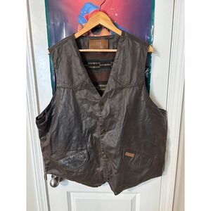 Outback Trading Co. Brown Waxed Cotton Vest Mens XXL Sherpa Lined Western